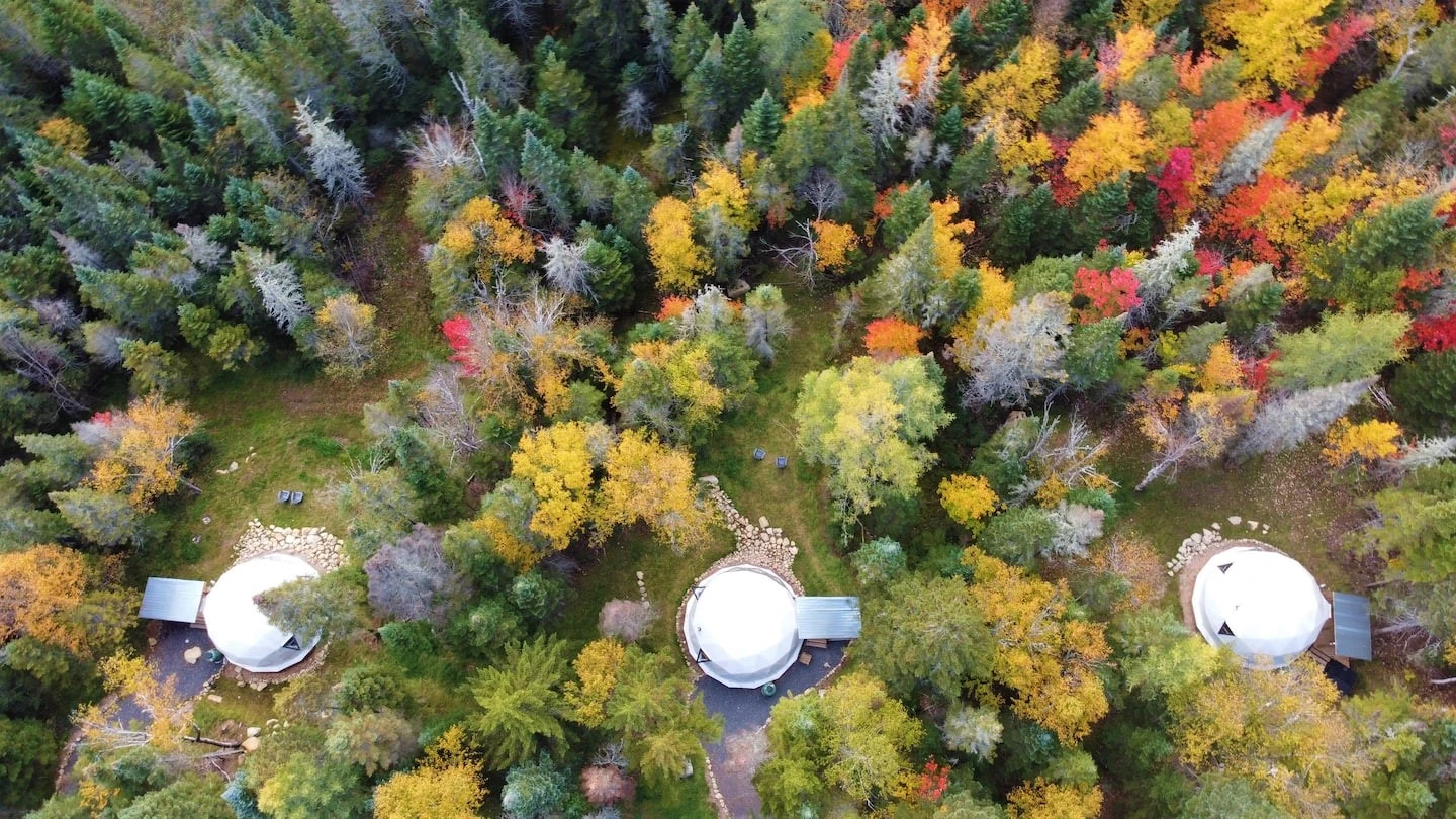 Jieol Dome Tents in Quebec Forest.